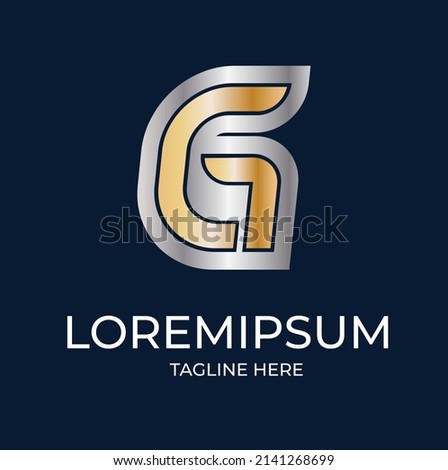 3D gold silver G logo initial letter design template vector Stok fotoğraf © 