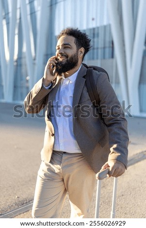 Similar – Image, Stock Photo Stylish businessman with suitcase in city