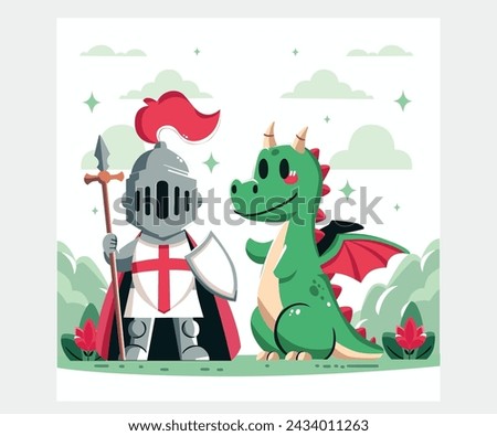 Celebrate St. George's Day with a vibrant and captivating cartoon illustration of the legendary saint in action. Discover the festive spirit and history behind this special day
