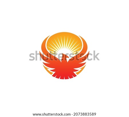 Phoenix logo. Firebird symbol. Vector logo design template