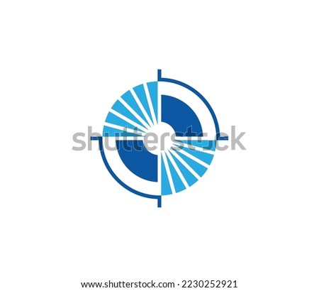 MRI diagnostic logo. Medical procedure CT scan symbol. Computerized tomography scanner. Magnetic resonance imaging machine. Vector logo design template