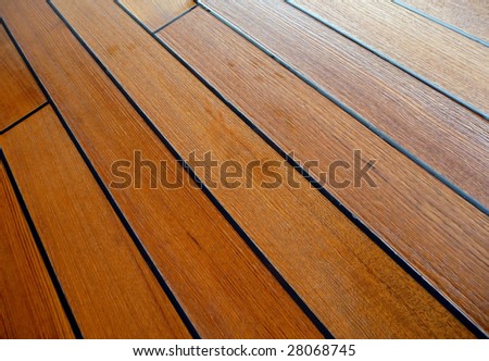 Damp and wet teak wood deck