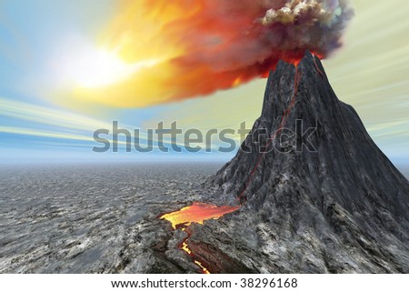 Similar – Image, Stock Photo Volcano bursting with hot lava