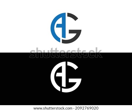 Letter AG And GA Logo Monogram Vector Design Concept Template. 商業照片 © 