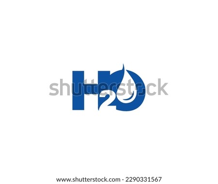 Modern H2o or H20 Letter Water Bubble Logo Design With Water Wave Symbol Vector Illustration.