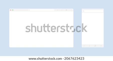 Browser window template. Website page mockup. Web site mock up. New tab empty window. Modern browser ui isolated vector.