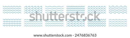 Wave icon. Water pattern vector set. Wavy line.