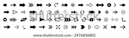 Arrow icon. Set vector arrows. Direction sign. Black pointer