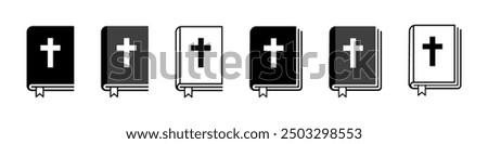 Bible icon. Isolated bible sign. Bibles vector set.