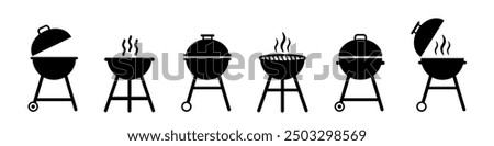 Bbq icon. Grill vector set. Barbeque symbol. Isolated bbq sign.