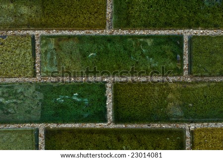 green brick wall