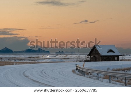 Similar – Image, Stock Photo Snowy road in Iceland