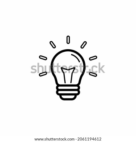 Light Bulb line icon vector, terisolasi pada latar belakang putih. Tanda ide, solusi, konsep berpikir. Lampu listrik pencahayaan. Listrik, bersinar. Gaya datar trendi untuk desain grafis, situs Web, U