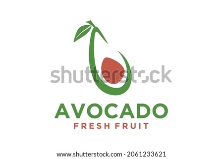 Fresh Avocado Fruit, Slice of maluma choquette hass logo design inspiration simple minimalist design