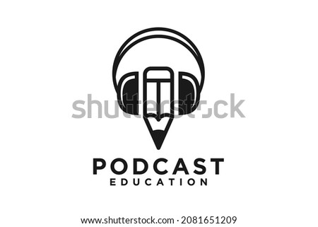 
Mic Pencil Microphone Conference Podcast Radio logo design