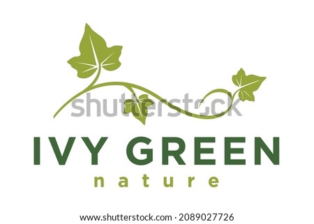 Vine typography with Ivy leaf logo design