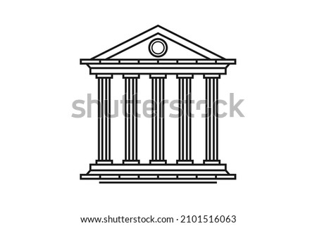 
Ancient Pillar Columns Greek Rome Athens Historical Building logo design