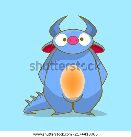 Premiium vector l set bundle Cool and cute monster inc design. vector illustration icon