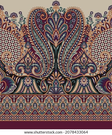modern art border design islamic paisley design mughal design border for textile prints floral border design 