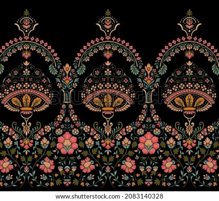 islamic floral border art design mughal floral art motifs border design