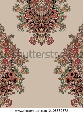 traditional motifs with dusty color tones paisley seamless pattern for textile prints vintage style traditional paisley design Stock fotó © 