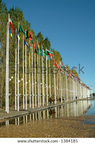 Flags of countries in Park