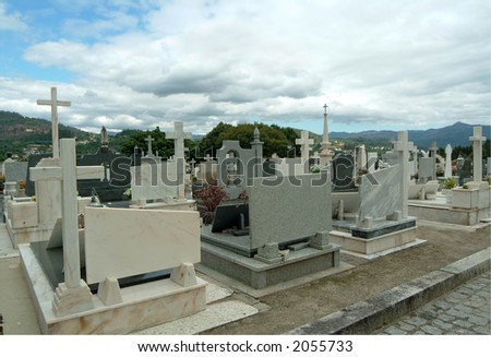 Monumental cemetery with interesting tombs in marble