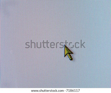 Real computer mouse pointer on LCD screen