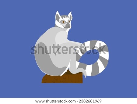 Graphic illustration of a raccoon sitting relaxed, this vector is great for icons, covers, banners, and more