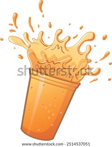 Illustration Drink Beverage Ice Thai Tea Vector