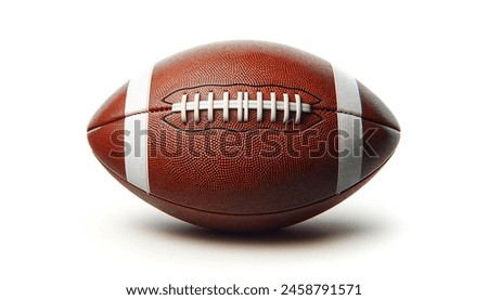 American football ball isolated on white background. 3D render 