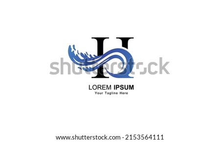 H logo, Letter H logo with wave design vector Stock fotó © 