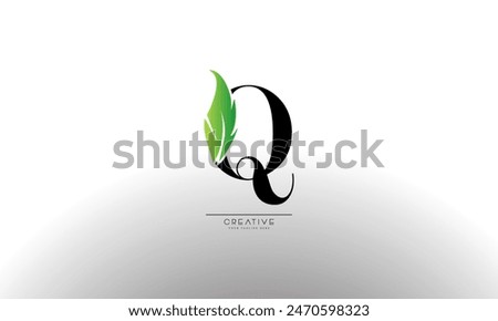 Letter Q eco leaves logo icon design template elements