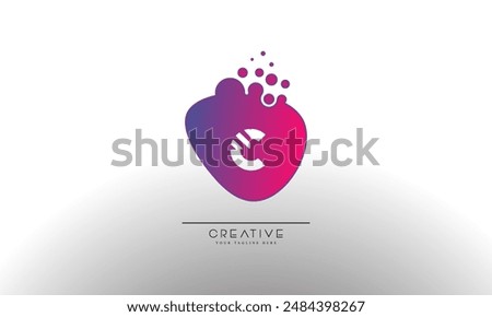 Letter C with Dots and Bubbles. Cleaning Logo Design Template