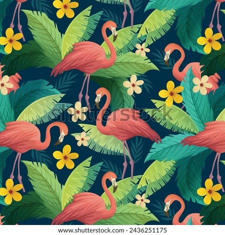 Colorful flamingo pattern vector eps