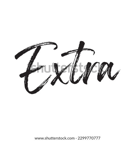 black extra text on white background. for typography icon logo design. Hand drawning brush stroke