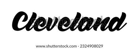 Cleveland - custom calligraphy text on white background.