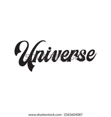 universe text on white background.