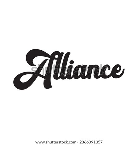 alliance text on white background.