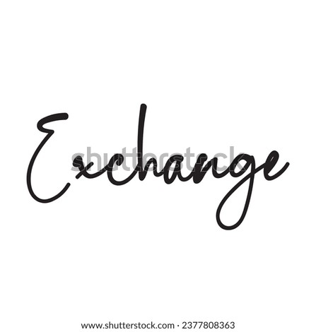 exchange text on white background.