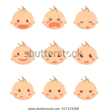 Set Of Baby Emoticons. Stock Vector 417153208 : Shutterstock