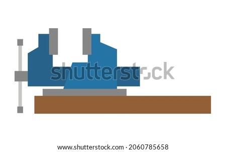 Vector illustration of locksmith vice. Industrial equipment