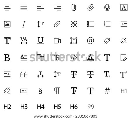 Vector document and text editing icon set