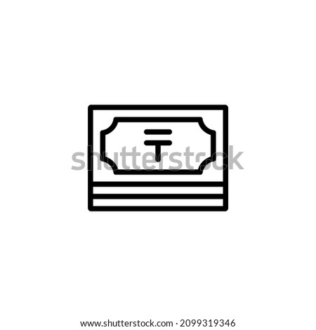 Illustration vector graphic icon of Kazakhstan Tenge currency. Line style icon. Vector illustration isolated on white background. Perfect for website or application design.
