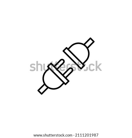 Electrical socket with plug. The concept of connection and disconnection. Electric plug and socket disconnected. Wire, cable power outage — Stock Vector socket outlet plug in icon of glyph style vecto