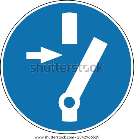 Disconnect before maintenance or repair. Mandatory sign. Round blue sign. Disconnect the machine or equipment from the mains. De-energize.