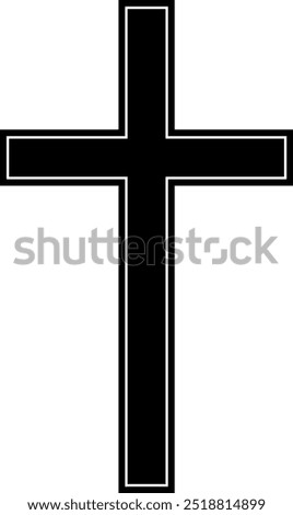 Cross religious symbol. Spiritual practice, church rituals and prayer. Symbol salvation, faith and hope. Crucifixion and resurrection Jesus Christ. Christian cross.