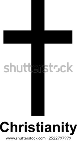 Cross religious symbol. Spiritual practice, church rituals and prayer. Symbol salvation, faith and hope. Crucifixion and resurrection Jesus Christ. Christian cross.