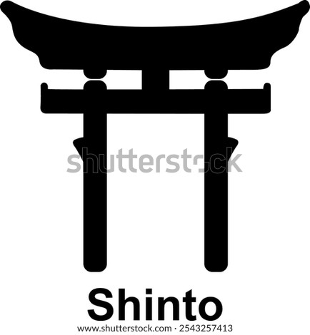 Tori gate. Shinto symbol. Japanese traditional torii gate. Transition from profane to sacred space.