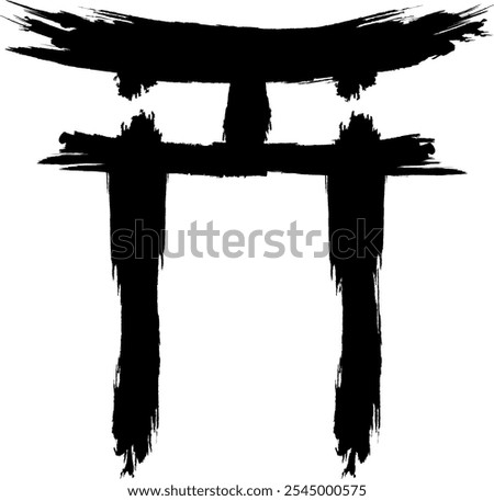 Tori gate. Shinto symbol. Japanese traditional torii gate. Transition from profane to sacred space.